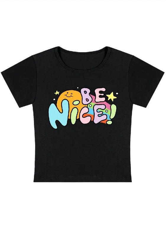Your Weekend, Your Savings Be Nice Star And Sun Y2k Baby Tee