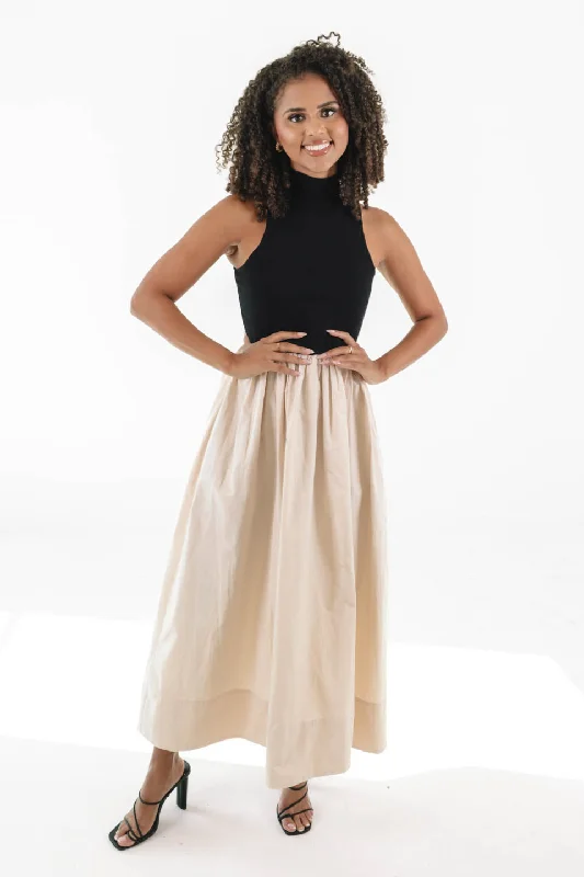 Weekend Offers That Amaze Raise The Stakes Midi Dress - Black/Natural