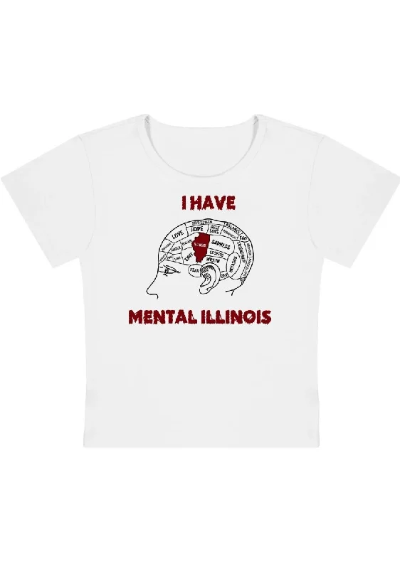 Deal Frenzy I Have Mental Illinois Y2K Baby Tee
