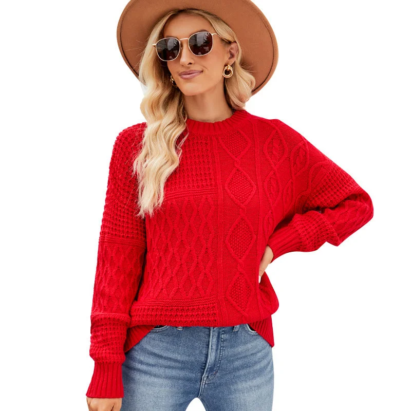 Value Pack Knitted Twist Pullover Sweater Casual Solid Color Crew Neck Wholesale Womens Clothing N3823110200036 Value Pack Knitted Twist Pullover Sweater Casual Solid Color Crew Neck Wholesale Womens Clothing N3823110200036