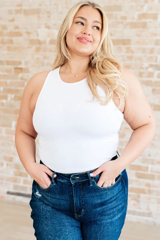 Stock Clearance Cream of the Crop Rib Knit Tank Top in White