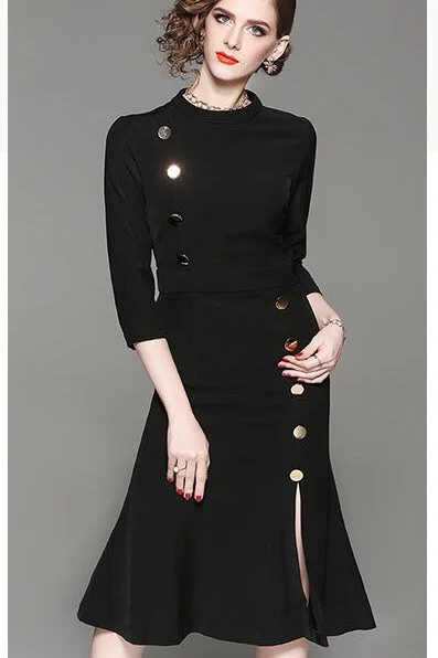 Massive Deals Tencel Dress W/ Button Detail