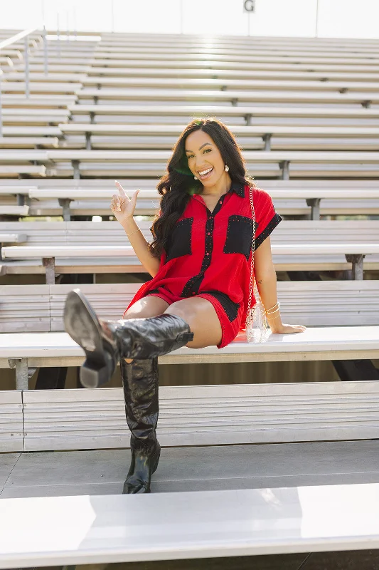 Year-End Deals Light On Your Feet Top - Red/Black
