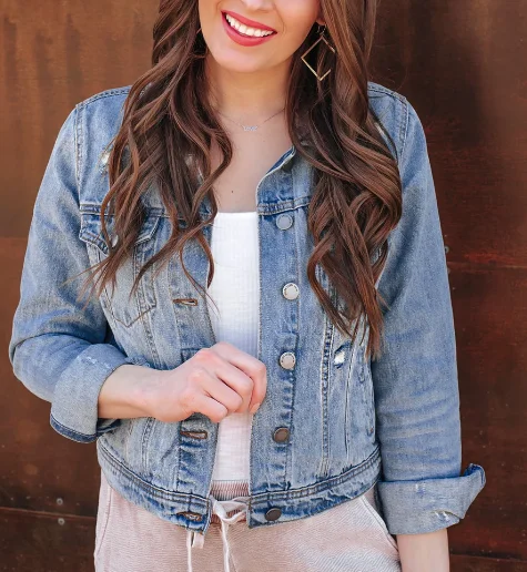 Don't Delay Rosalee Distressed Denim Jacket