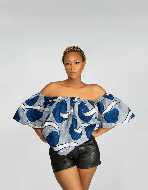 Weekend Savings Bonanza African print Malaika off Shoulder Top