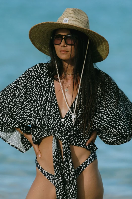 Price Drop FRONT-TIE KIMONO TOP-Ibiza