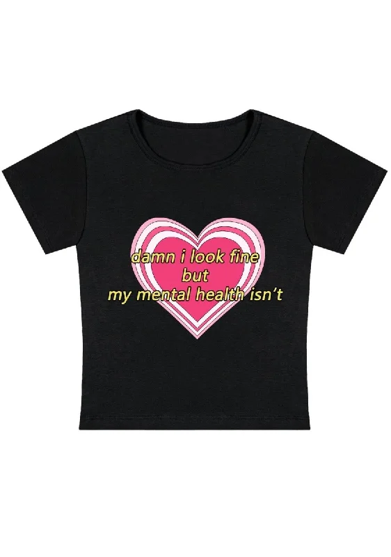 Crazy Savings I Look Fine Y2k Baby Tee
