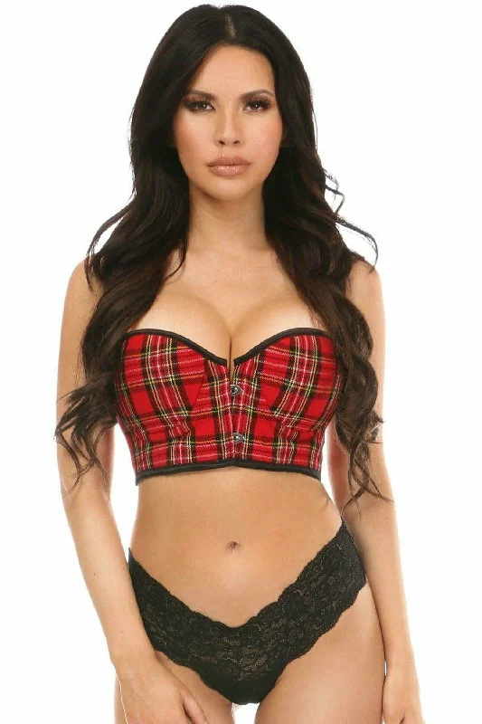 Today’s Special Sexy Red Plaid Underwire Short Bustier