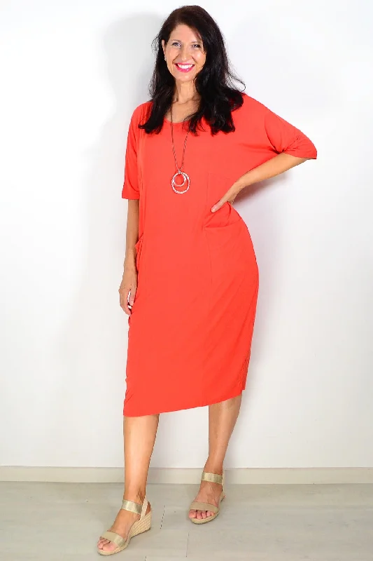 Weekend Deal Tangerine Bamboo Tunic Dress