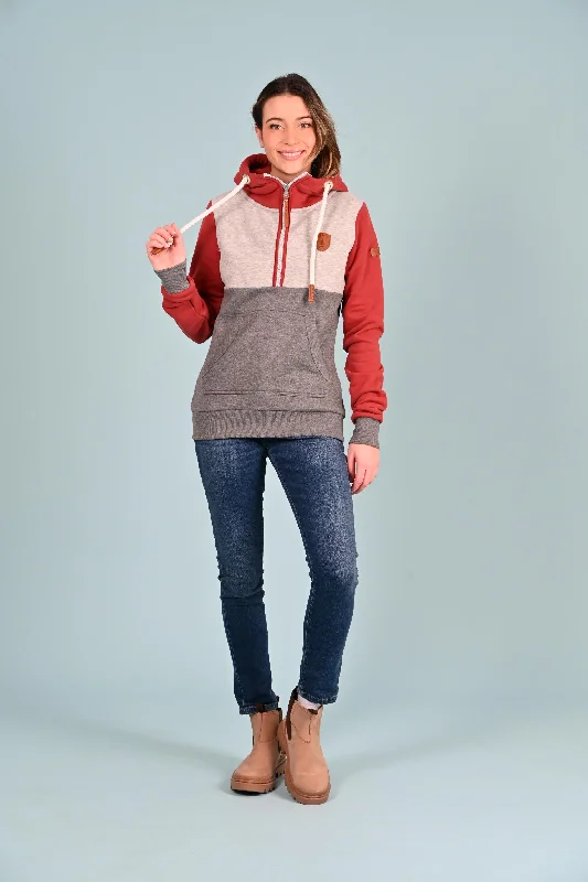 Great Deals Kaya Half-Zip Hoodie Rustic Red