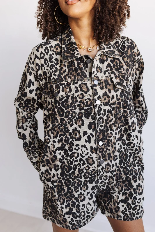Celebrate the Weekend with Discounts Change Of Pace Romper - Leopard