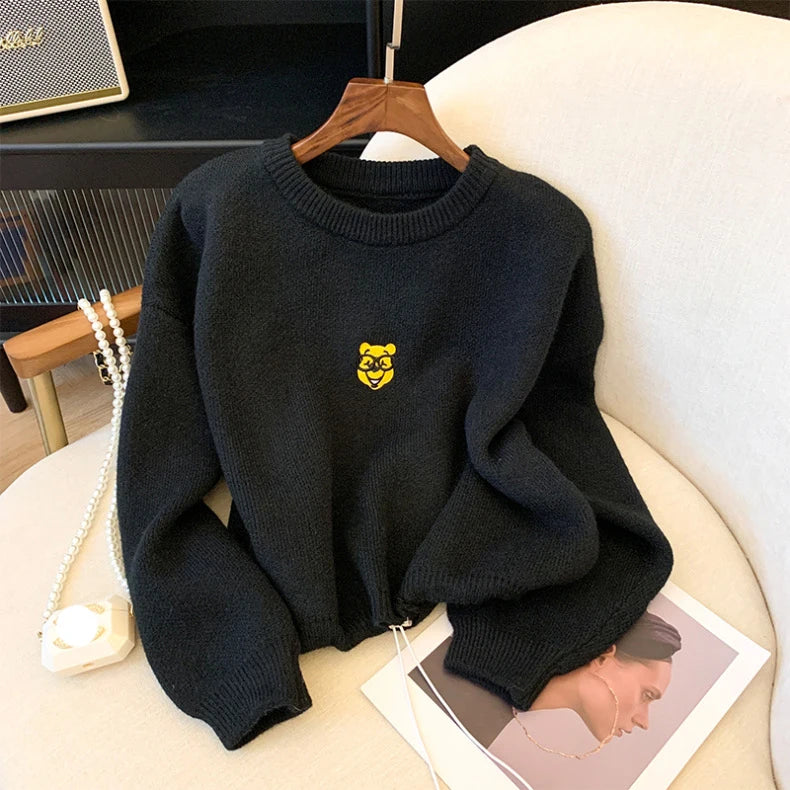 Price Rollback 2024 Spring new arrival Ladies crew neck raglan sleeve sweater loose drawstring cartoon cake sweater jumper Price Rollback 2024 Spring new arrival Ladies crew neck raglan sleeve sweater loose drawstring cartoon cake sweater jumper
