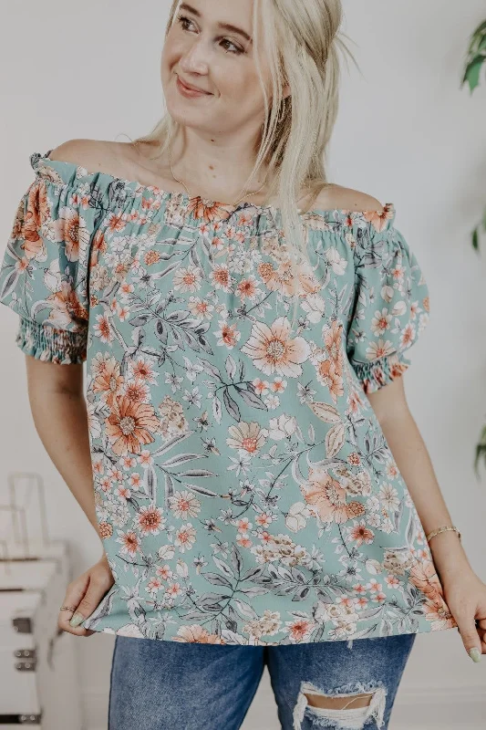 Hurry In Floral Off The Shoulder Top