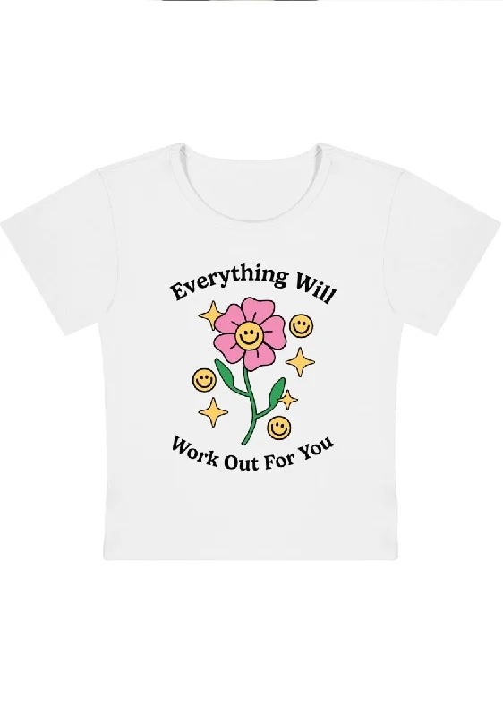 Act Fast Everything Will Work Out For You Y2K Baby Tee