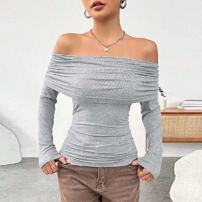 Doorbuster Deal Sexy Off-Shoulder Off-Shoulder Slim Knit Sweater Wholesale Womens Clothing N3824072000226 Doorbuster Deal Sexy Off-Shoulder Off-Shoulder Slim Knit Sweater Wholesale Womens Clothing N3824072000226