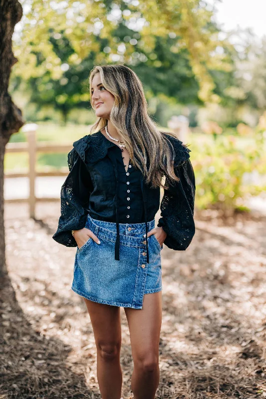 Limited Time Offer French Silhouette Blouse - Black