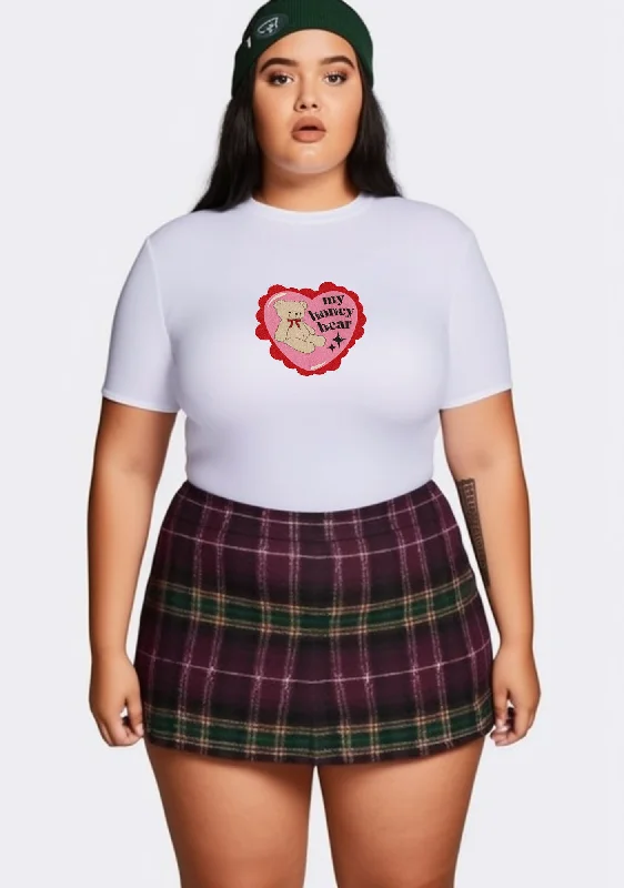 Time-Limited Offer Curvy My Honey Bear Red Heart Baby Tee