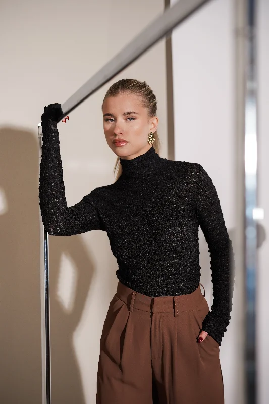 Great Bargains Turtleneck top met kant zwart - Romee
