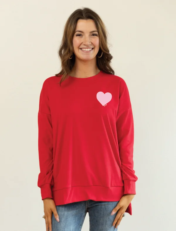 Unmissable Offer Love U Red Micro Fleece Crewneck Micro Fleece Crewneck