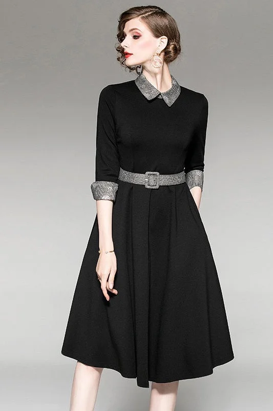 Weekend-Only Price Drops Collared Dress W/ Belt