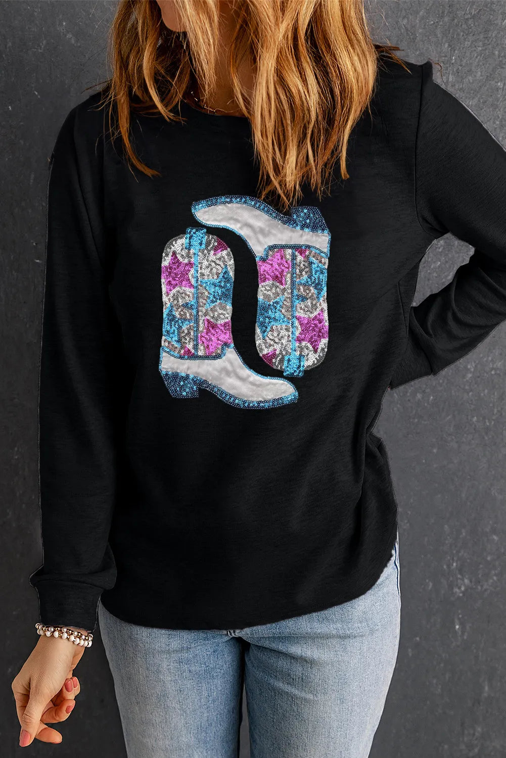 Weekend Offers That Excite Boots Women's Graphic Long Sleeve Sweatshirt