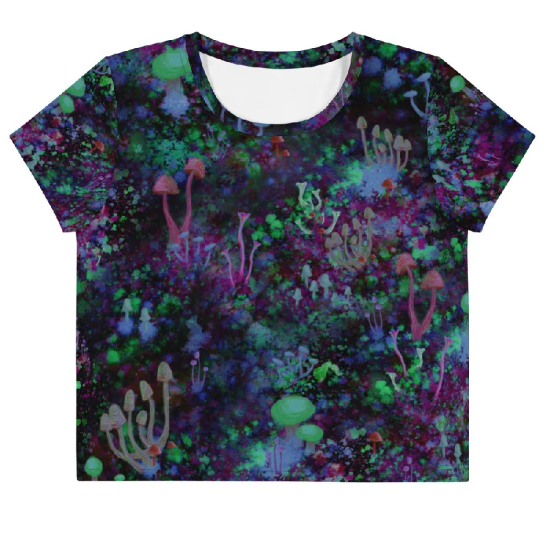 Extra Discount Space Shrooms Crop Tee