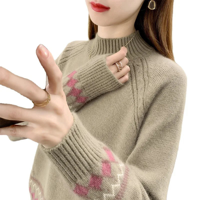 Weekend Deals to Brighten Your Day 2024 Spring women new arrival crew neck Smiling face Jacquard raglan sleeve oversize lady sweater pullover Weekend Deals to Brighten Your Day 2024 Spring women new arrival crew neck Smiling face Jacquard raglan sleeve oversize lady sweater pullover