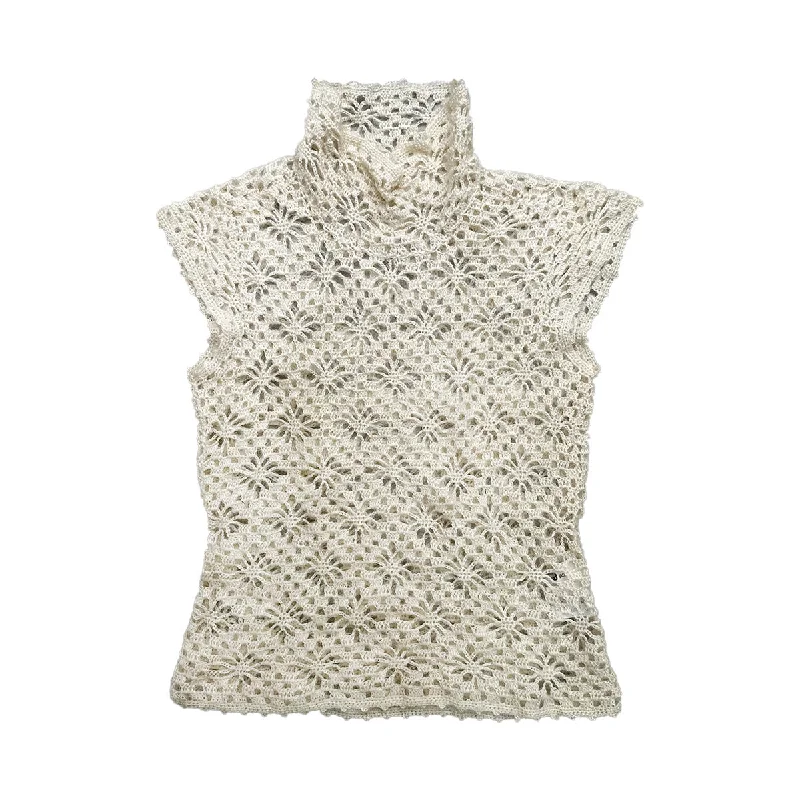 Lowest Rates Sheer Knit Turtle Neck Vest