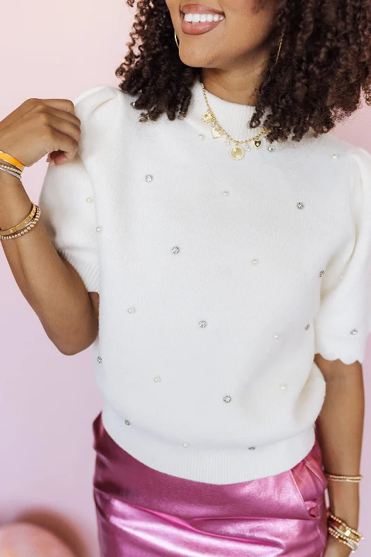 Steal Deal Skyline View Sweater - White
