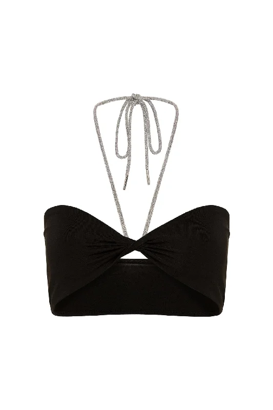 Super Deal Irdis Halter Crop Top