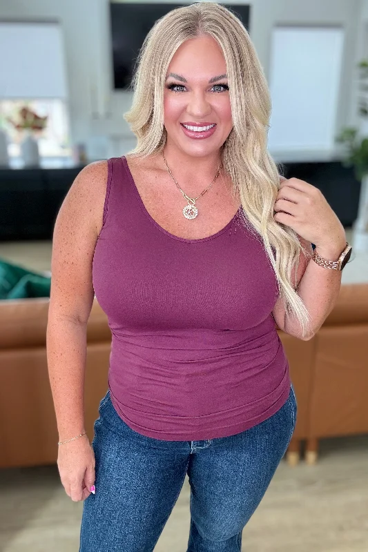 Quick Sale The Basics Reversible Longline Tank in Plum