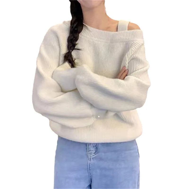 Epic Value Spring new arrival high-quality best-selling square collar long sleeve loose sexy fashion ladies boutique solid color sweater Epic Value Spring new arrival high-quality best-selling square collar long sleeve loose sexy fashion ladies boutique solid color sweater