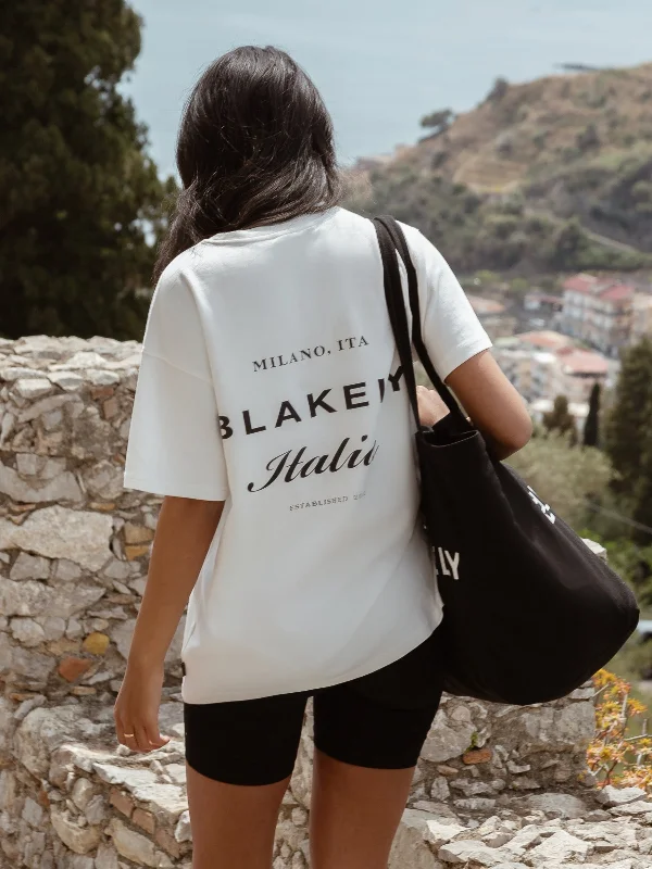 Mega Sale Italia Oversized T-Shirt - Flat White