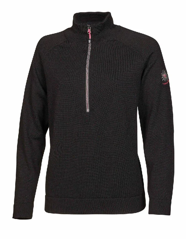 Daily Deals JANA HALF ZIP, 100% MERINOWOLLE — BLACK