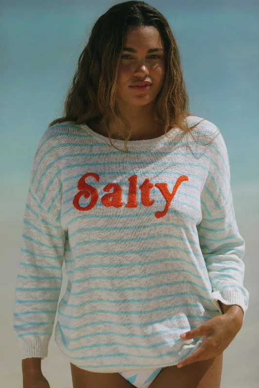 Fantastic Deals NAUTICAL STRIPE SCOOP NECK SWEATER-Oasis