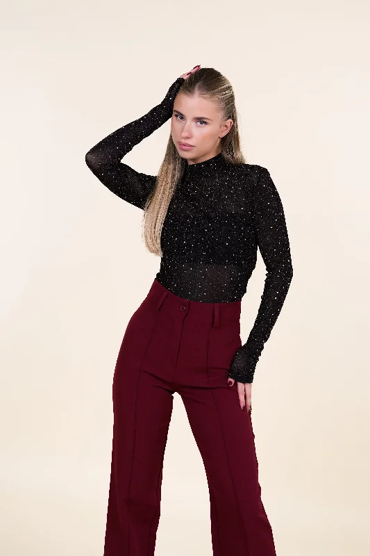Unbeatable Prices Mesh body met diamantjes zwart - Maylin