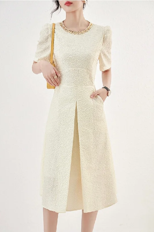 Now Available Beaded Dress W/ Seersucker Fabric