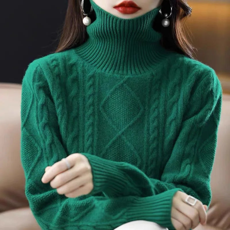 Deep Discounts 2024 Spring new arrival Ladies turtleneck long sleeve comfortable cable knit women sweater pullover Deep Discounts 2024 Spring new arrival Ladies turtleneck long sleeve comfortable cable knit women sweater pullover