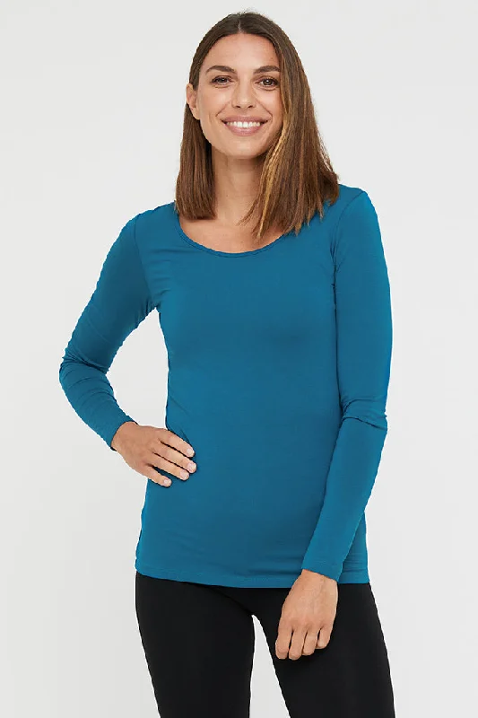 Weekend Deal L/S Layering Top - Dark Teal