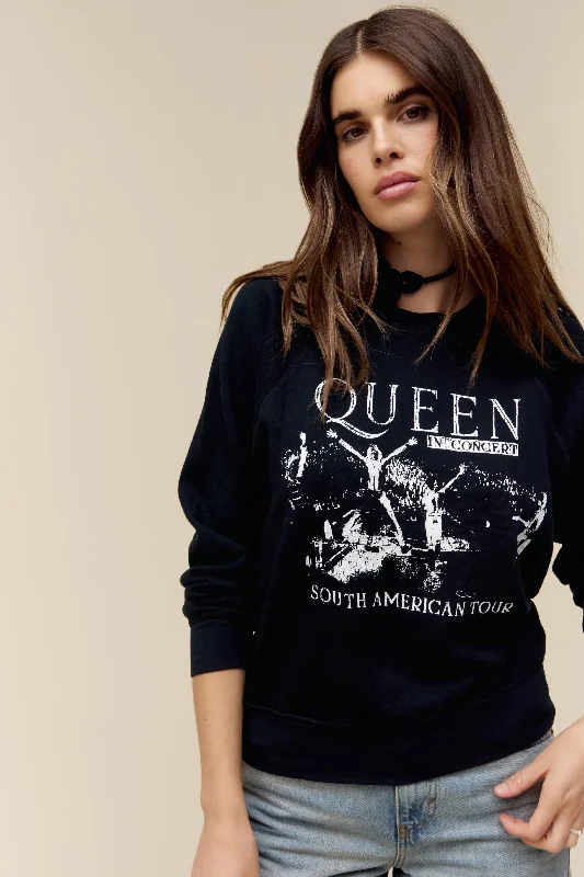 Instant Deal Daydreamer Queen South American Tour Raglan Crew - BLACK ONYX