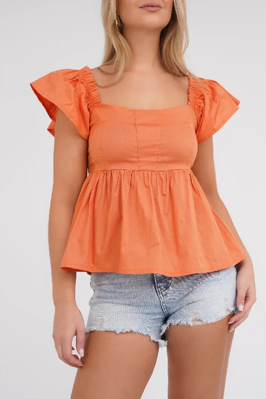 The Best Prices Peplum top oranje