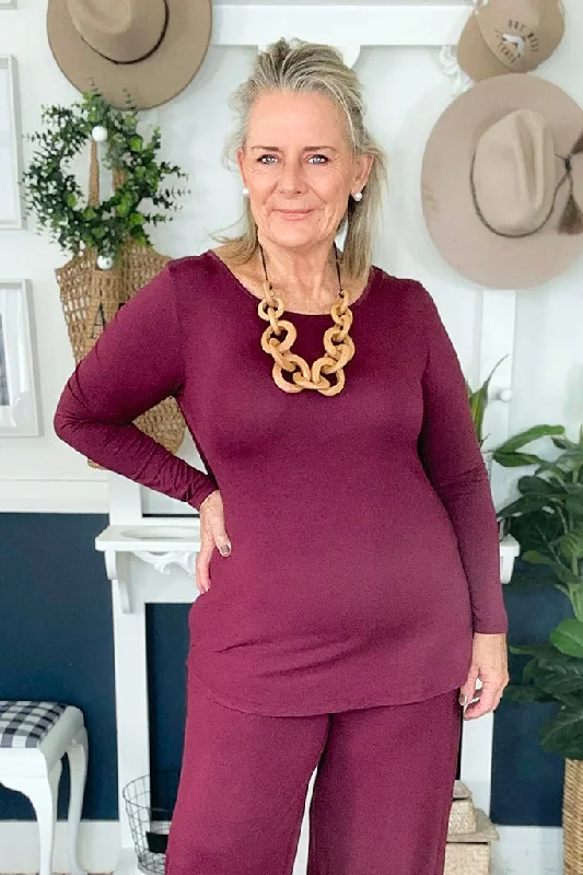 Price Drop Margot Top - Burgundy