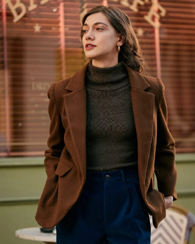 Clearance Sale The Solid Collared Single Button Blazer