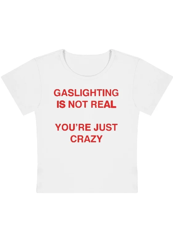 Now Available Gaslighting Not Real Y2k Baby Tee