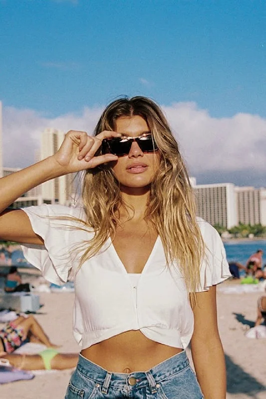 Midnight Sale White Sands Tie Blouse