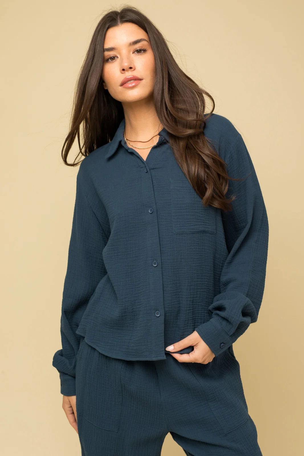 Deep Discounts 100% Cotton Long Sleeve Button Down Shirt