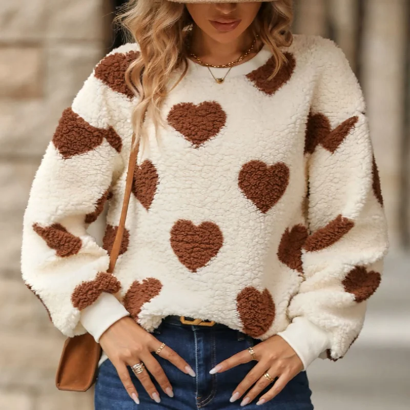 Online Specials Valentine's Day Love Print Round Neck Plush Pullover Sweatshirt Wholesale Womens Clothing N3823111600017 Online Specials Valentine's Day Love Print Round Neck Plush Pullover Sweatshirt Wholesale Womens Clothing N3823111600017