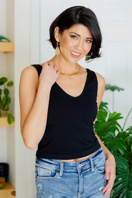 Weekend Offers That Shine Carefree Seamless Reversible Tank in Black