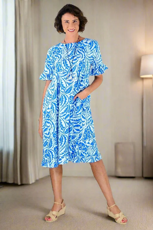 TIME-Limited Offer Aztec Print Frilled Sleeve Summer Dress