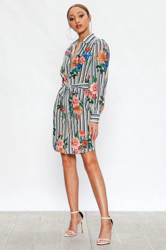 Shop and Save Mixed Print Shirt Dress